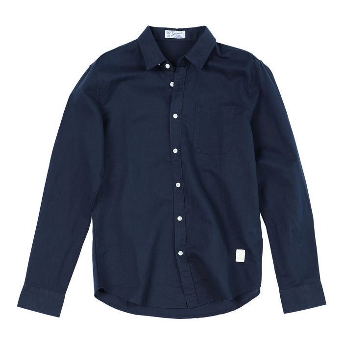 Long - sleeved cotton and linen shirts for men....