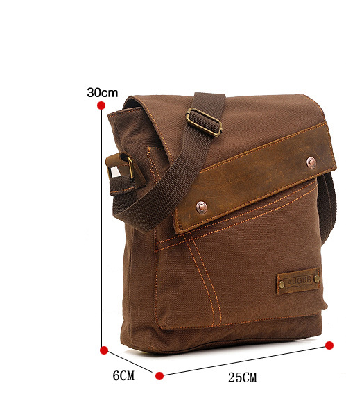 Canvas bag men and women vertical crossbody bag shoulder bag retro