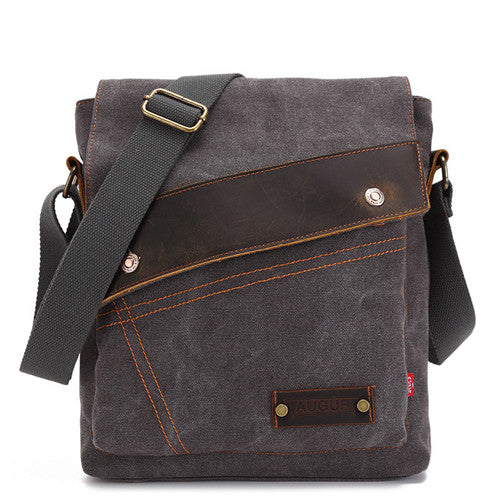 Canvas bag men and women vertical crossbody bag shoulder bag retro