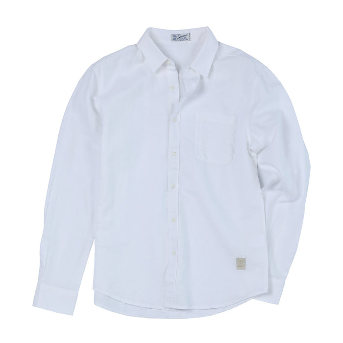 Long - sleeved cotton and linen shirts for men....