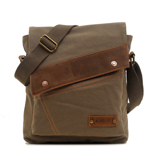 Canvas bag men and women vertical crossbody bag shoulder bag retro